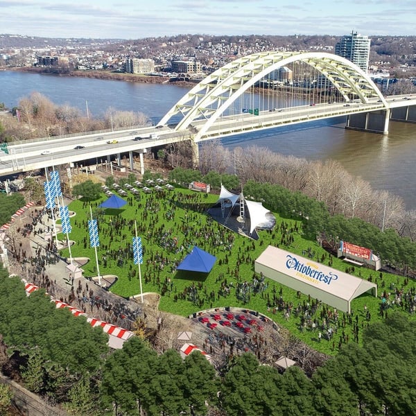 Artist's rendering of Oktoberfest at the stage at Sawyer Point Park.